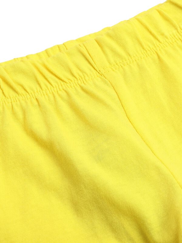 Boys White & Yellow Printed T-Shirt  with Short Pants image number 4